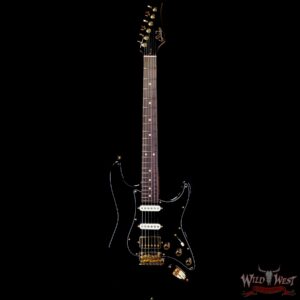 Suhr Custom Classic S HSS Rosewood Fingerboard Matching Color Headstock Gold Hardware Black 8.00 LBS - Image 3