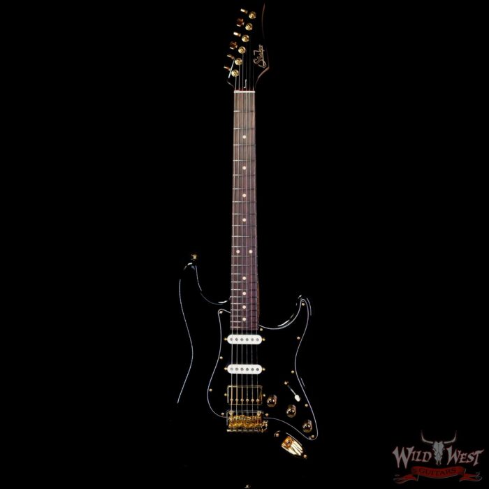 Suhr Custom Classic S HSS Rosewood Fingerboard Matching Color Headstock Gold Hardware Black 8.00 LBS - Image 3