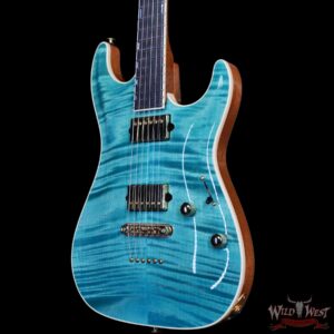 Suhr Custom Carve Top Standard Flame Maple Top Genuine Mahogany Body Bahama Blue 7.65 lbs - Image 2