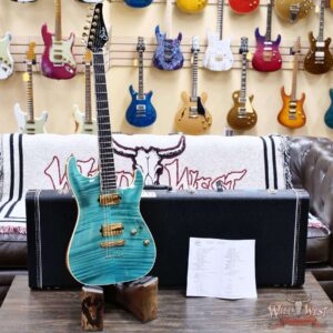 Suhr Custom Carve Top Standard Flame Maple Top Genuine Mahogany Body Bahama Blue 7.65 lbs - Image 6