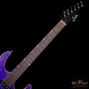 Suhr Custom Set Neck Modern HSS Flame Maple Top SSCII System Blower Switch 24 Stainless Steel Jumbo Frets Trans Purple 6.95 LBS - Image 4