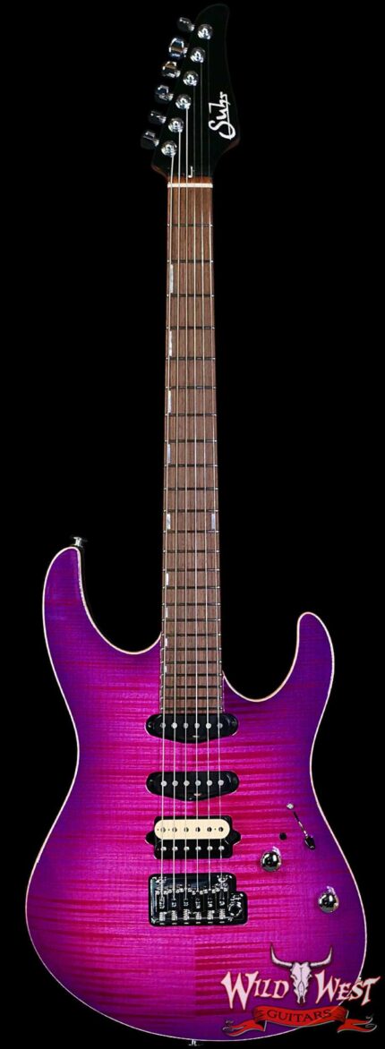 Suhr Custom Set Neck Modern HSS Flame Maple Top Mahogany Body & Neck SSCII System Blower Switch 24 Stainless Steel Jumbo Frets Rasberry Burst (Custom Color) 6.90 LBS