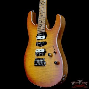 Suhr Custom Modern HSH Flame Top Genuine Mahogany Body Roasted Maple Neck Satin Honey Burst 7.70 LBS - Image 2