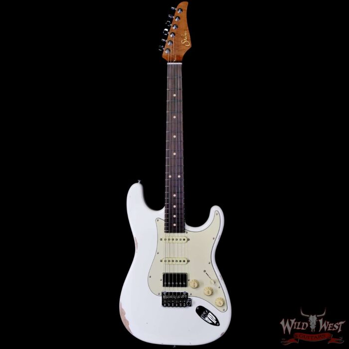Suhr Custom Classic S Antique HSS Roasted 5A Birdseye Maple Neck with Rosewood Fingerboard Olympic White 7.95 lbs - Image 3