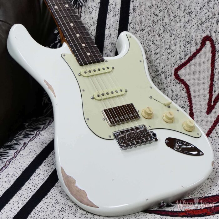 Suhr Custom Classic S Antique HSS Roasted 5A Birdseye Maple Neck with Rosewood Fingerboard Olympic White 7.95 lbs - Image 8