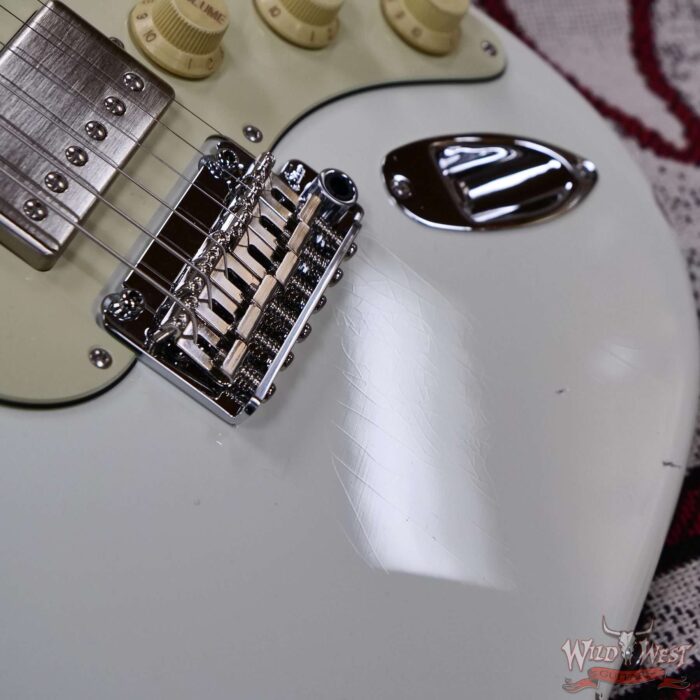 Suhr Custom Classic S Antique HSS Roasted 5A Birdseye Maple Neck with Rosewood Fingerboard Olympic White 7.95 lbs - Image 9