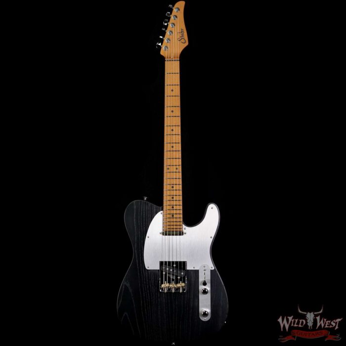 Suhr Andy Wood Signature Modern T SS T24 Swamp Ash Roasted Maple War Black - Image 3