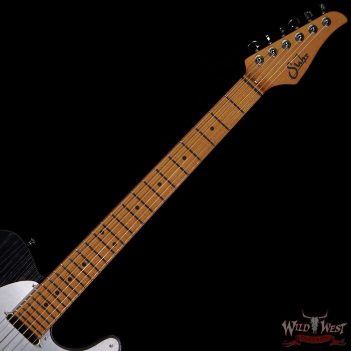 Suhr Andy Wood Signature Modern T SS T24 Swamp Ash Roasted Maple War Black - Image 4