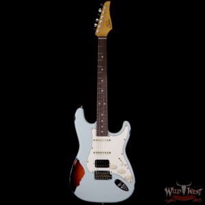 Suhr Limited Classic Antique Pro HSS Rosewood Fretboard Sonic Blue over 3 Tone Burst - Image 3