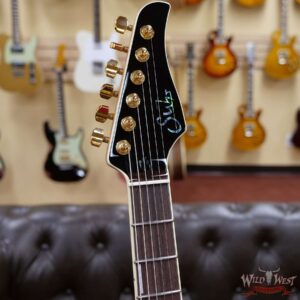 Suhr Custom Carve Top Standard Flame Maple Top Indian Rosewood Satin Neck String-Thru Bahama Blue - Image 8