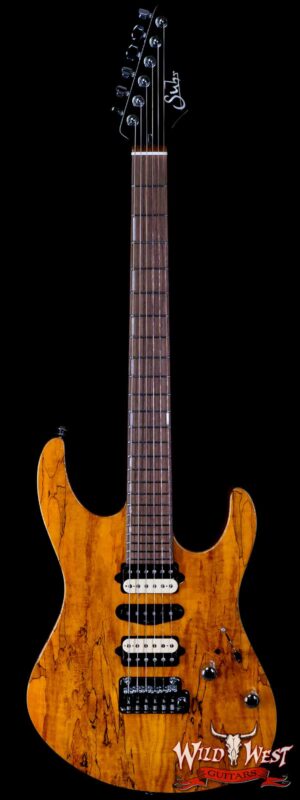 Suhr Custom Modern Set Neck HSH Spalted Maple Top Indian Rosewood Fingerboard with Blower Switch Trans Caramel