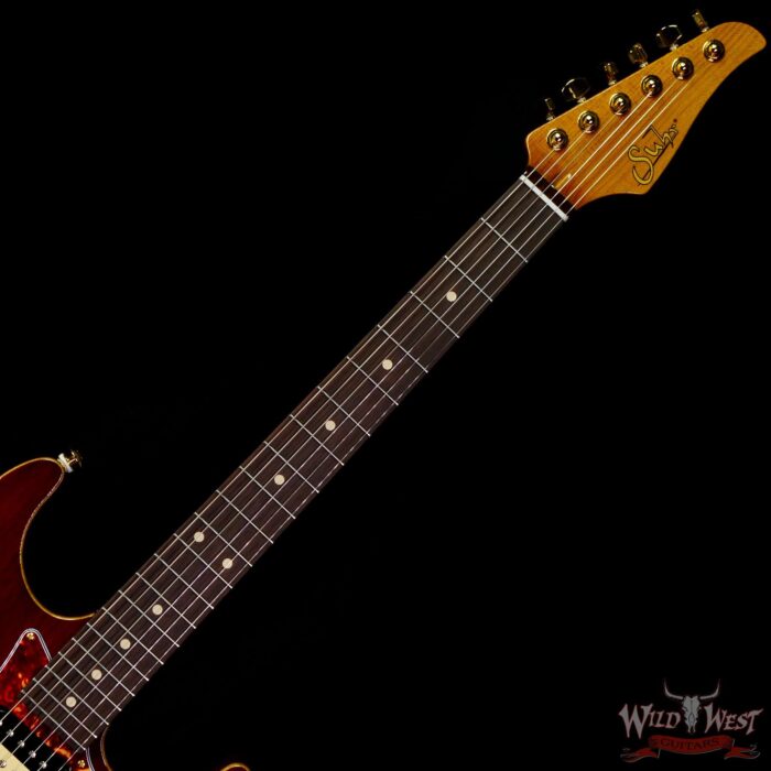 Suhr Custom White Limba Standard HSH Roasted Maple Neck with Rosewood Board Trans Brown - Image 4