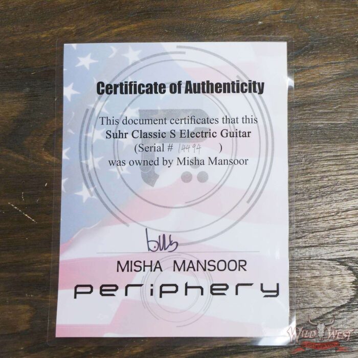 2011 Suhr Classic S HSS Rosewood Fingerboard Firemist Gold Owned by Misha Mansoor (Periphery) - Image 12
