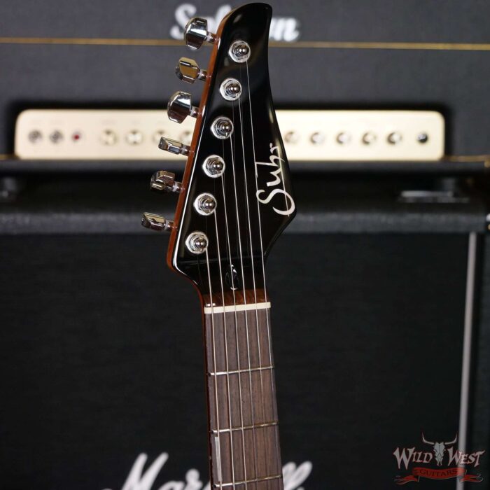 Suhr Custom Modern Set Neck HSH Flame Maple Top Indian Rosewood Fingerboard with Blower Switch Bahama Blue - Image 7