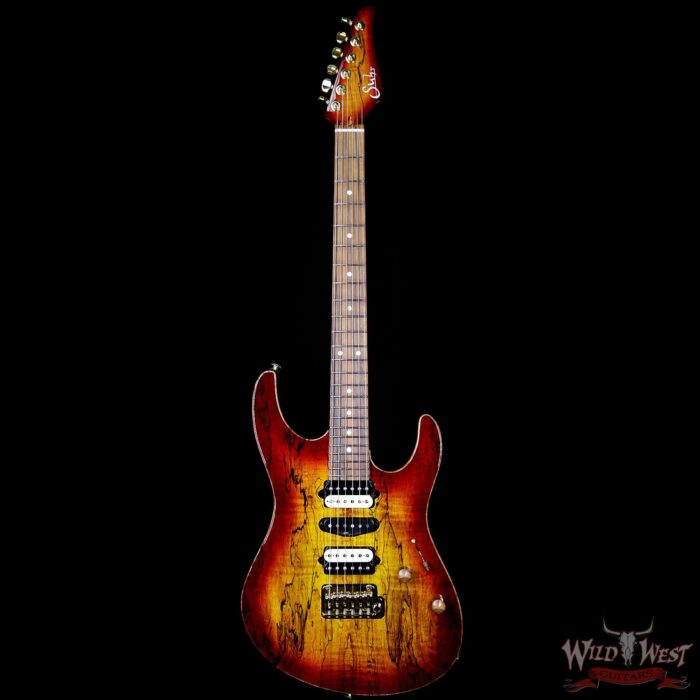 Suhr Modern Spalted Maple Top Pau Ferro Fretboard Aged Cherry Burst - Image 5