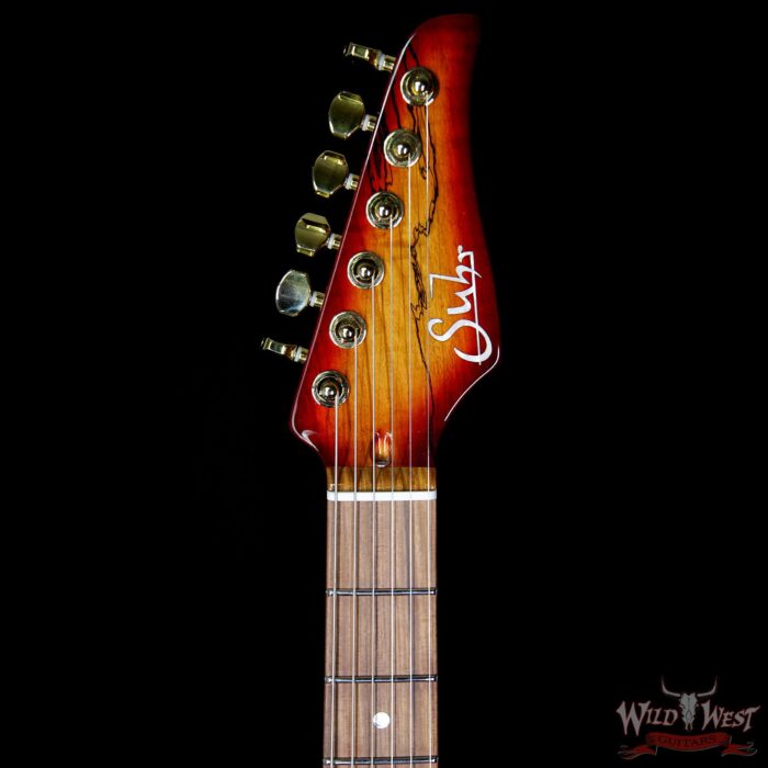 Suhr Modern Spalted Maple Top Pau Ferro Fretboard Aged Cherry Burst - Image 8