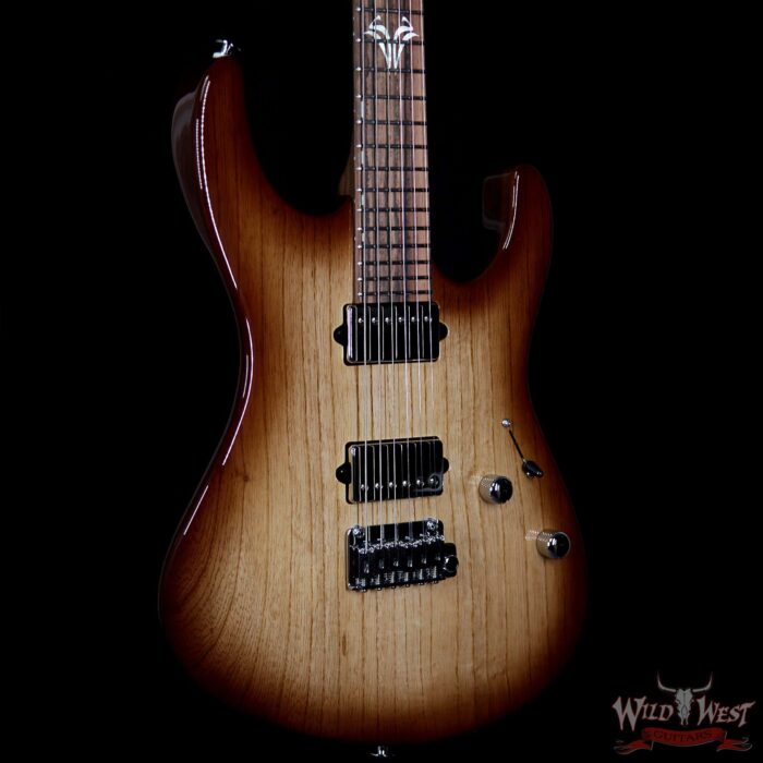 Suhr Modern Swamp Ash HH Pau Ferro Neck with Macassar Ebony Fretboard Natural Burst - Image 4