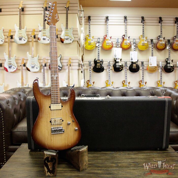 Suhr Modern Swamp Ash HH Pau Ferro Neck with Macassar Ebony Fretboard Natural Burst - Image 13