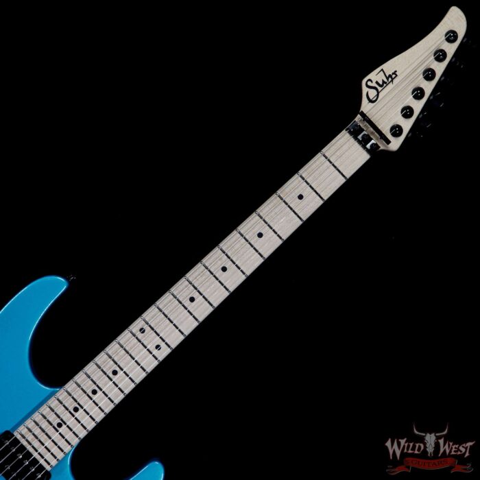 Suhr Custom Modern HH Gotoh Floyd Revers Headstock Maple Neck Blue Chill - Image 8