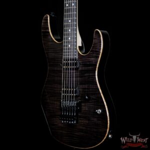 Suhr Modern HH Flame Maple Top Swamp Ash Body Ebony Fretboard Gotoh Floyd Bridge Trans Black - Image 2