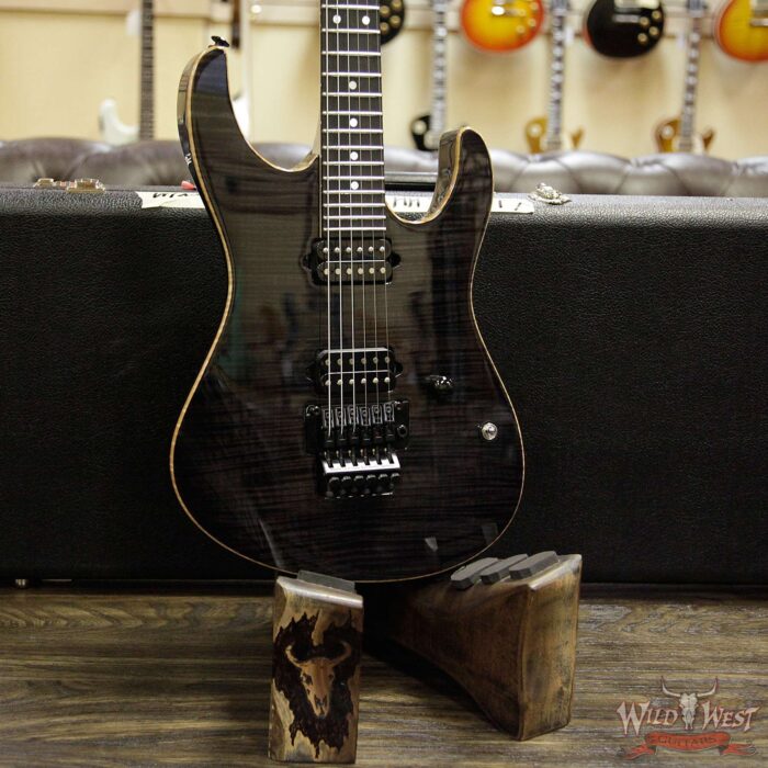 Suhr Modern HH Flame Maple Top Swamp Ash Body Ebony Fretboard Gotoh Floyd Bridge Trans Black - Image 11