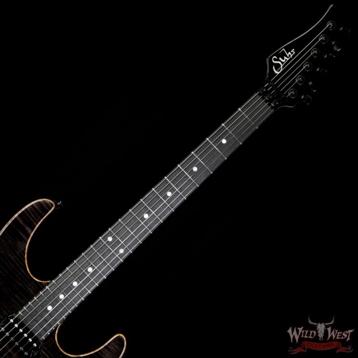 Suhr Modern HH Flame Maple Top Swamp Ash Body Ebony Fretboard Gotoh Floyd Bridge Trans Black - Image 7
