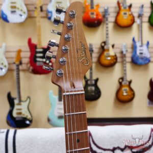 Suhr Custom Modern HSH Flame Maple Top Roasted Maple Neck Trans Teal - Image 7