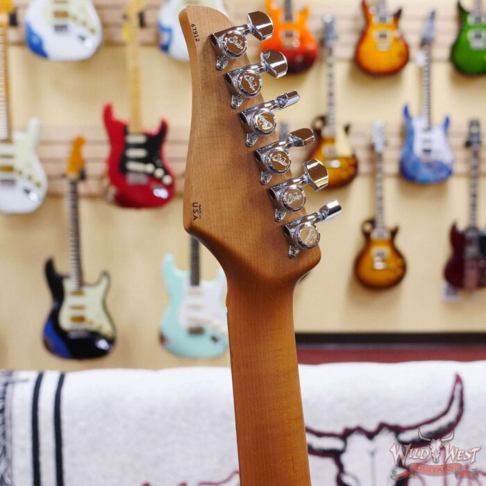 Suhr Custom Modern HSH Flame Maple Top Roasted Maple Neck Trans Teal - Image 10
