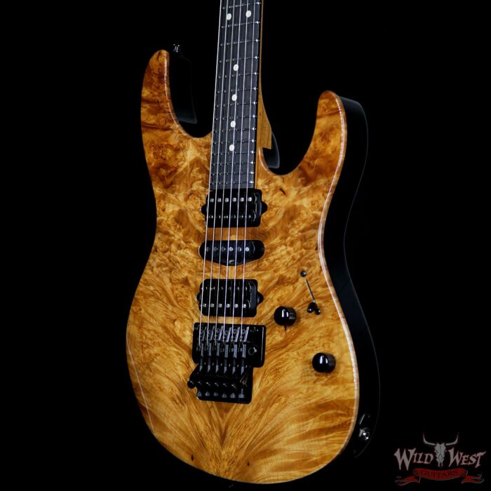 Suhr Modern HSH Floyd Hand Selected Burl Maple Top Roasted Maple Neck Ebony Fingerboard Reverse Head Natural - Image 2