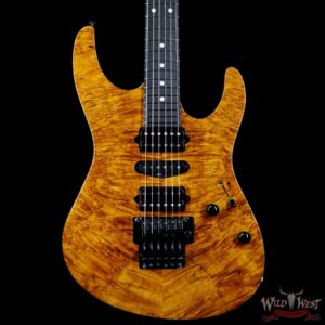 Suhr Modern HSH Floyd Reverse Head Hand Selected Spalted Maple Top Roasted Maple Neck Ebony Board Natural - Image 2