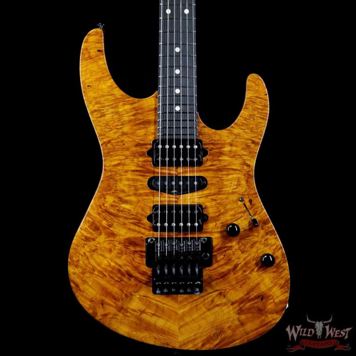 Suhr Modern HSH Floyd Reverse Head Hand Selected Spalted Maple Top Roasted Maple Neck Ebony Board Natural - Image 2