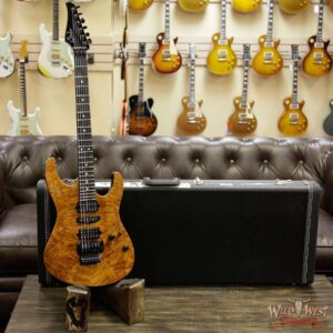 Suhr Modern HSH Floyd Reverse Head Hand Selected Spalted Maple Top Roasted Maple Neck Ebony Board Natural - Image 9