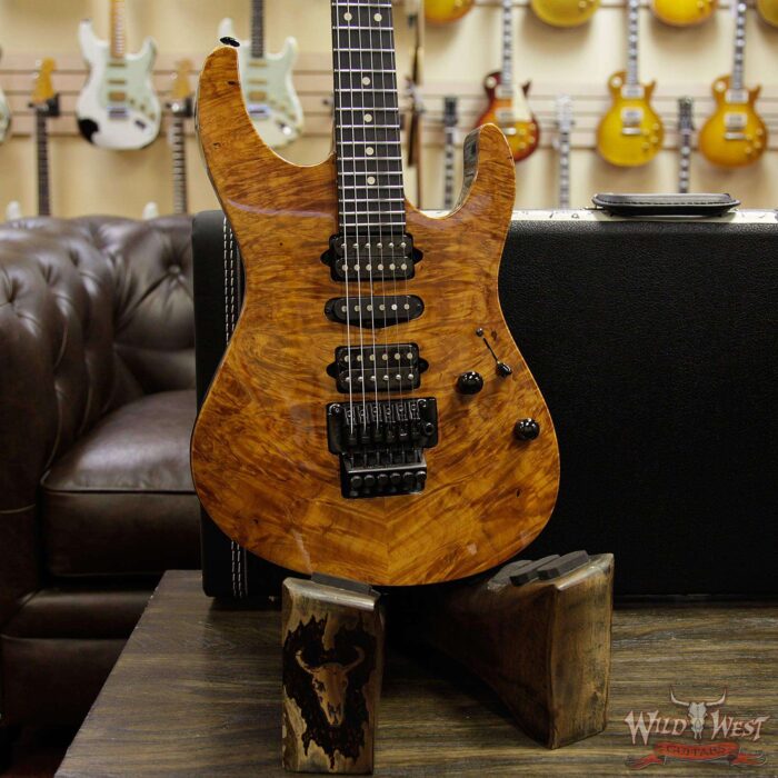 Suhr Modern HSH Floyd Reverse Head Hand Selected Spalted Maple Top Roasted Maple Neck Ebony Board Natural - Image 10