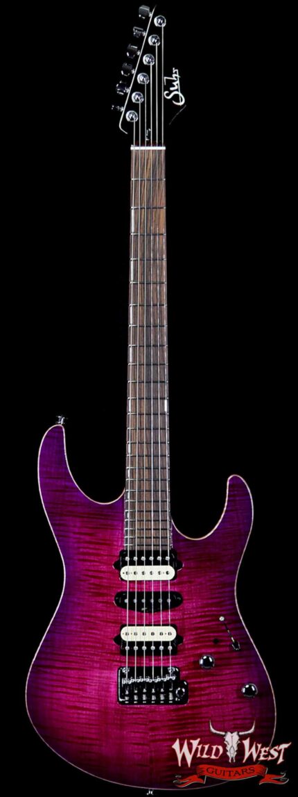 Suhr Custom Modern Set Neck HSH Flame Top Mahogany Neck Indian Rosewood Board Rasberry Burst (Custom Color) Blower Switch