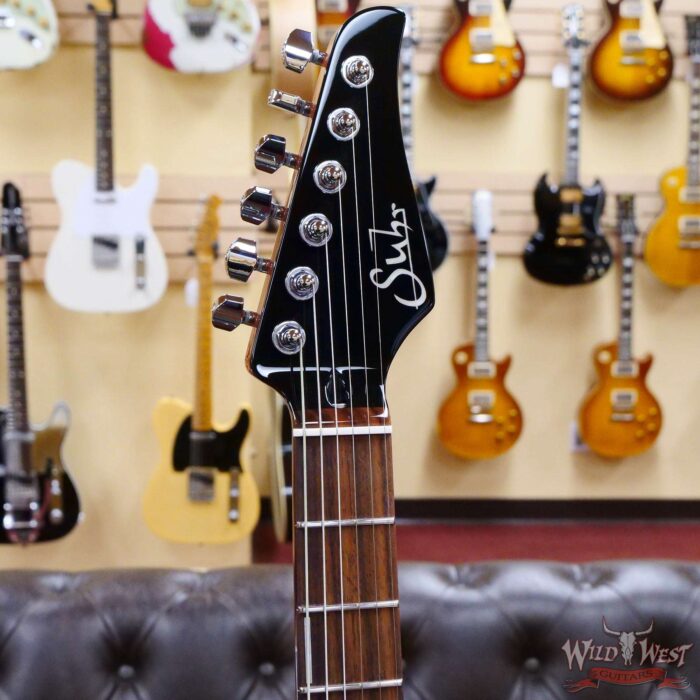 Suhr Custom Modern Set Neck HSH Flame Maple Top Indian Rosewood Fingerboard Trans Purple w/ Blower Switch - Image 4