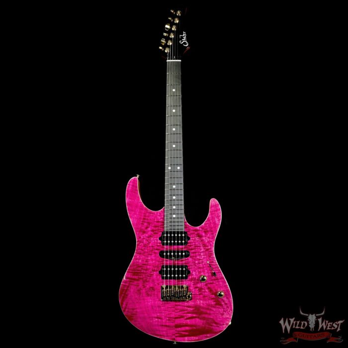 Suhr Custom Modern HSH Flame Maple Top Genuine Mahogany Body & Neck Indian Rosewood Fingerboard Magenta Pink 7.95 LBS - Image 3