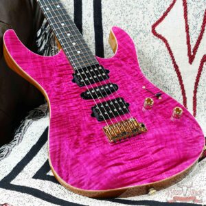 Suhr Custom Modern HSH Flame Maple Top Genuine Mahogany Body & Neck Indian Rosewood Fingerboard Magenta Pink 7.95 LBS - Image 6