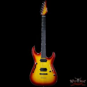 Suhr Select Custom Standard Arch Top HH Semi-Hollow Spruce Top Mahogany Body Aged Cherry Burst - Image 3