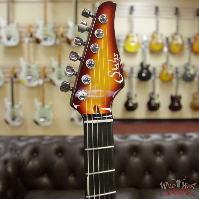 Suhr Select Custom Standard Arch Top HH Semi-Hollow Spruce Top Mahogany Body Aged Cherry Burst - Image 7
