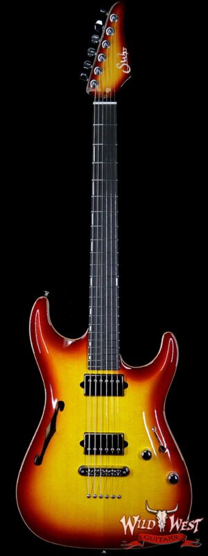 Suhr Select Custom Standard Arch Top HH Semi-Hollow Spruce Top Mahogany Body Aged Cherry Burst