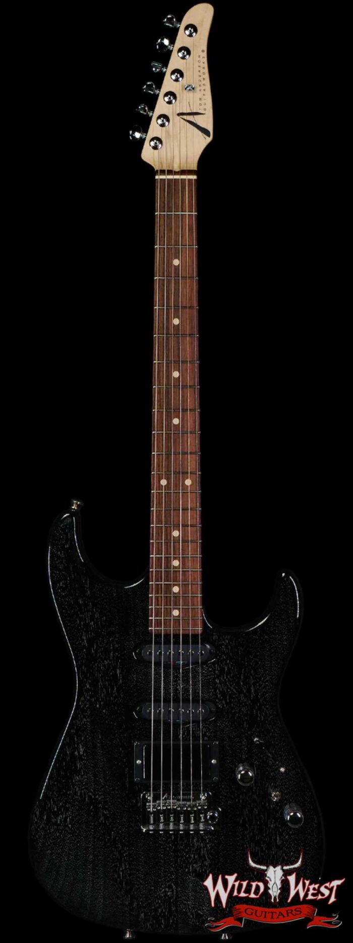2020 Tom Anderson Am Pro HSS Maple Neck Rosewood Fingerboard Black w/ White Dog Hair - Image 1