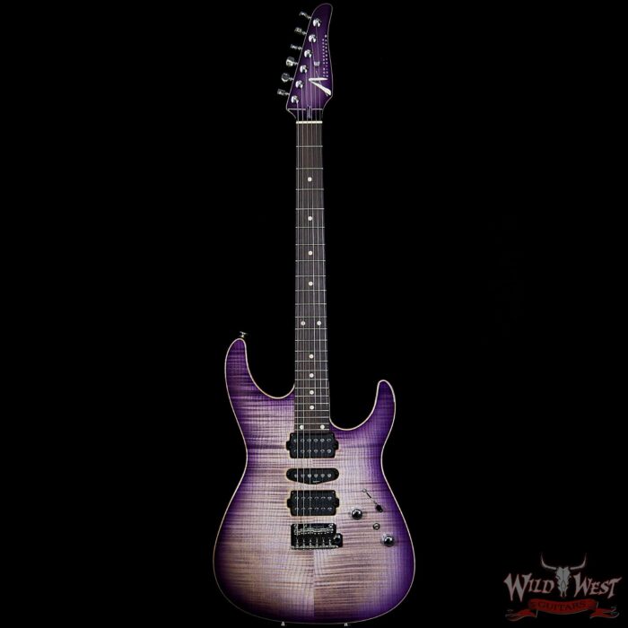 Tom Anderson Angel HSH w/ VA Booster Flame Top on Alder Rosewood Fingerboard Natural Purple Burst - Image 5