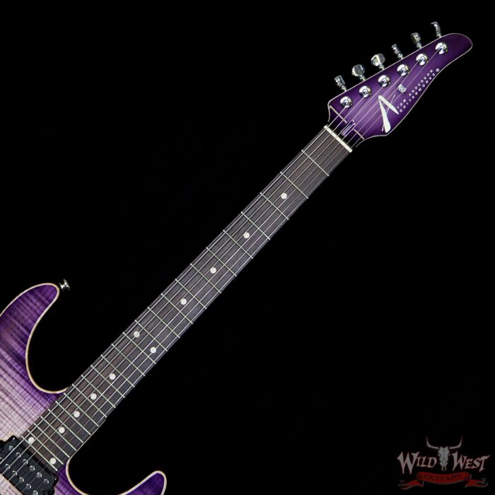 Tom Anderson Angel HSH w/ VA Booster Flame Top on Alder Rosewood Fingerboard Natural Purple Burst - Image 8