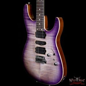 Tom Anderson Angel HSH w/ VA Booster Flame Top on Alder Rosewood Fingerboard Natural Purple Burst - Image 2
