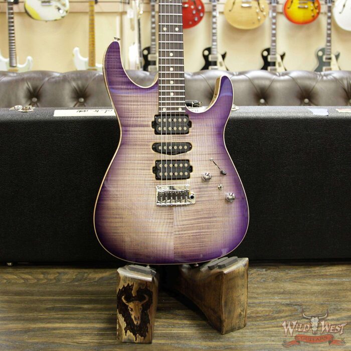 Tom Anderson Angel HSH w/ VA Booster Flame Top on Alder Rosewood Fingerboard Natural Purple Burst - Image 10