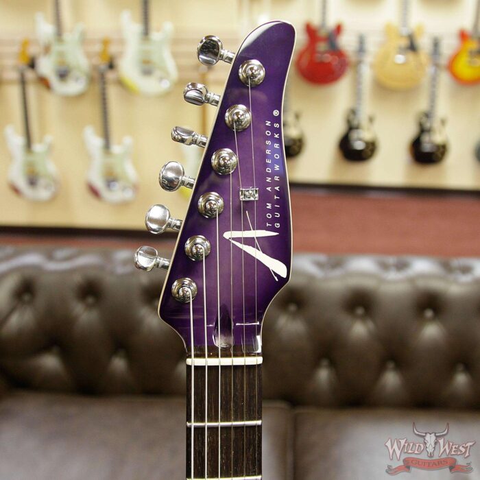 Tom Anderson Angel HSH w/ VA Booster Flame Top on Alder Rosewood Fingerboard Natural Purple Burst - Image 9