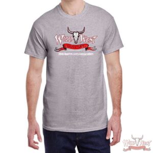 Wild West Guitars 20th Anniversary T-Shirt Tee Black/Gray - Image 3