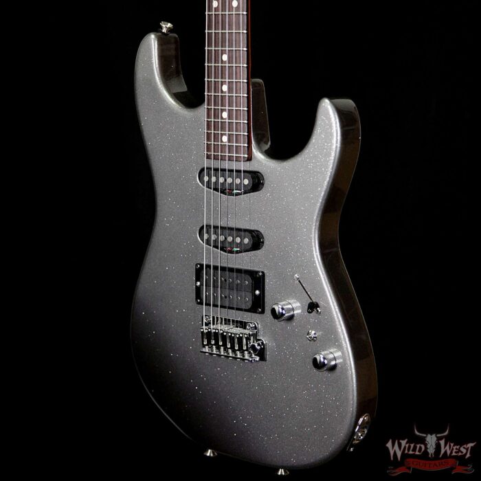 Tom Anderson Pro Am Chocolate Maple Neck Rosewood Fingerboard with VA Booster Reverse Head Sparkle Charcoal - Image 2