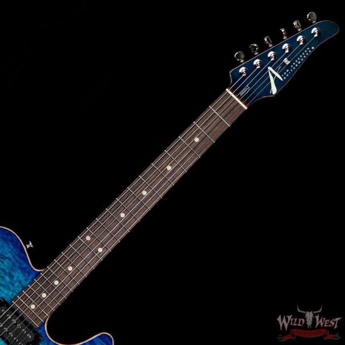 Tom Anderson Cobra HH Quilt Maple Top Rosewood Fretboard Bora To Transparent Blue Burst with Binding - Image 8