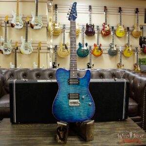 Tom Anderson Cobra HH Quilt Maple Top Rosewood Fretboard Bora To Transparent Blue Burst with Binding - Image 11